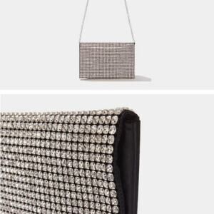 NWT Amber Sceats Rhinestone Satin Clutch/Purse/Bag